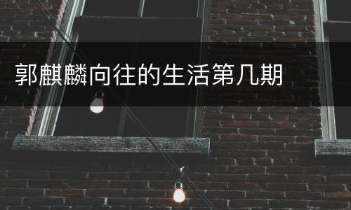 郭麒麟向往的生活第几期