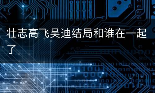 壮志高飞吴迪结局和谁在一起了