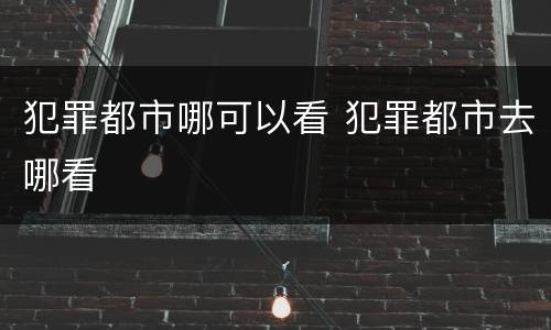 犯罪都市哪可以看 犯罪都市去哪看