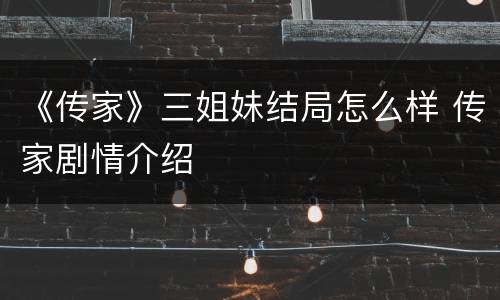《传家》三姐妹结局怎么样 传家剧情介绍