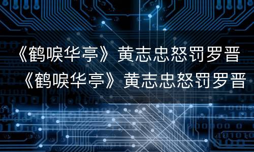 《鹤唳华亭》黄志忠怒罚罗晋 《鹤唳华亭》黄志忠怒罚罗晋第几集