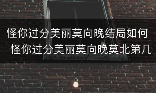 怪你过分美丽莫向晚结局如何 怪你过分美丽莫向晚莫北第几集和好