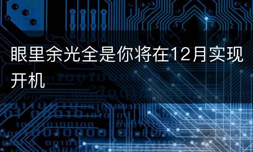 眼里余光全是你将在12月实现开机