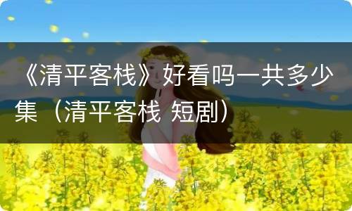 《清平客栈》好看吗一共多少集（清平客栈 短剧）