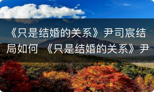 《只是结婚的关系》尹司宸结局如何 《只是结婚的关系》尹司宸结局如何