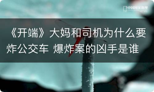 《开端》大妈和司机为什么要炸公交车 爆炸案的凶手是谁