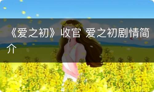《爱之初》收官 爱之初剧情简介