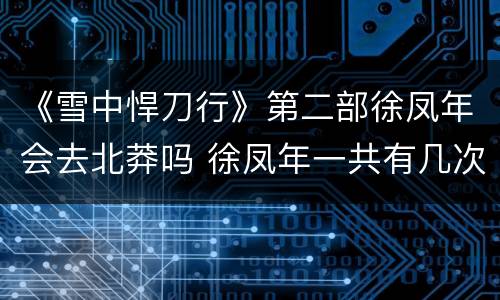 《雪中悍刀行》第二部徐凤年会去北莽吗 徐凤年一共有几次游历
