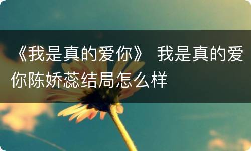 《我是真的爱你》 我是真的爱你陈娇蕊结局怎么样