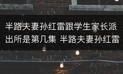 半路夫妻孙红雷跟学生家长派出所是第几集 半路夫妻孙红雷跟学生家长派出所的集数