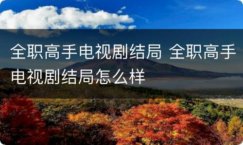全职高手电视剧结局 全职高手电视剧结局怎么样