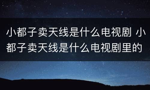 小都子卖天线是什么电视剧 小都子卖天线是什么电视剧里的