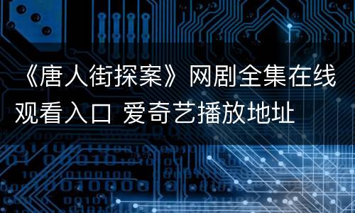 《唐人街探案》网剧全集在线观看入口 爱奇艺播放地址
