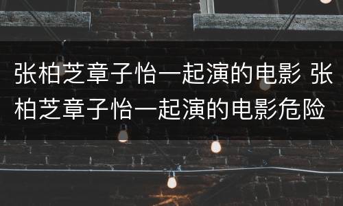 张柏芝章子怡一起演的电影 张柏芝章子怡一起演的电影危险关系
