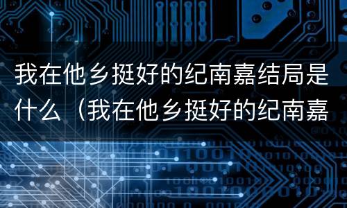 我在他乡挺好的纪南嘉结局是什么（我在他乡挺好的纪南嘉的结局）