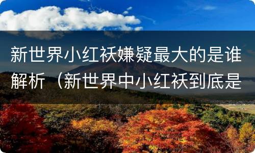 新世界小红袄嫌疑最大的是谁解析（新世界中小红袄到底是谁）