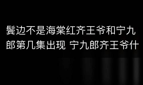 鬓边不是海棠红齐王爷和宁九郎第几集出现 宁九郎齐王爷什么关系