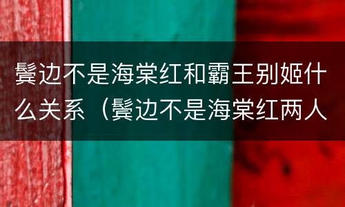 鬓边不是海棠红和霸王别姬什么关系（鬓边不是海棠红两人什么关系）