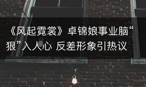 《风起霓裳》卓锦娘事业脑“狠”入人心 反差形象引热议