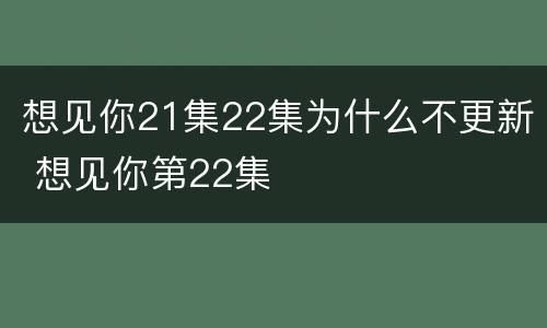 想见你21集22集为什么不更新 想见你第22集