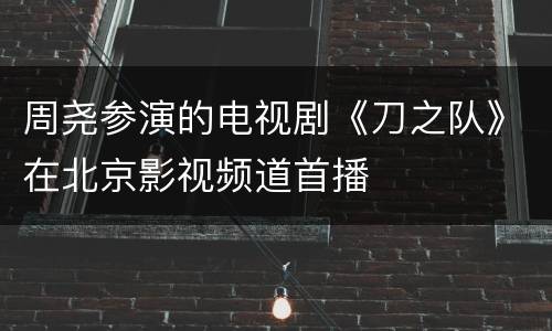 周尧参演的电视剧《刀之队》在北京影视频道首播