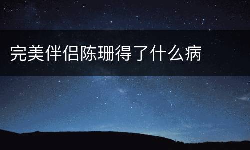 完美伴侣陈珊得了什么病