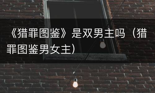 《猎罪图鉴》是双男主吗（猎罪图鉴男女主）