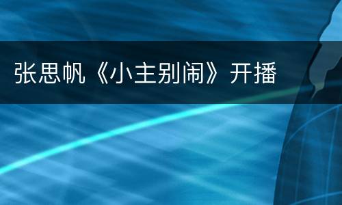 张思帆《小主别闹》开播