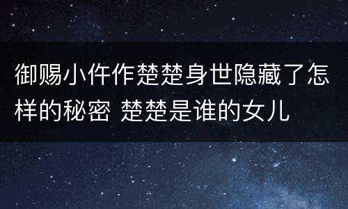 御赐小仵作楚楚身世隐藏了怎样的秘密 楚楚是谁的女儿