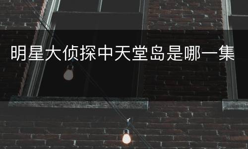 明星大侦探中天堂岛是哪一集
