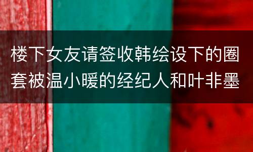 楼下女友请签收韩绘设下的圈套被温小暖的经纪人和叶非墨识破