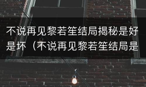 不说再见黎若笙结局揭秘是好是坏（不说再见黎若笙结局是什么）