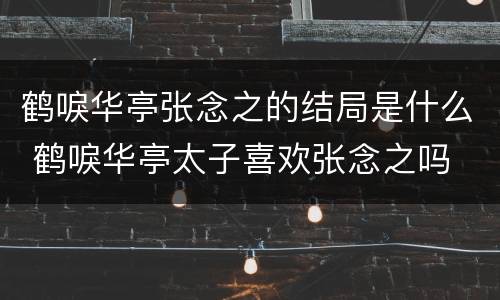 鹤唳华亭张念之的结局是什么 鹤唳华亭太子喜欢张念之吗