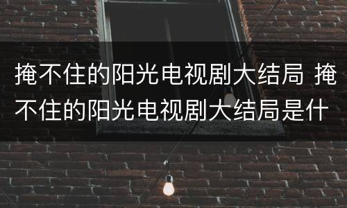 掩不住的阳光电视剧大结局 掩不住的阳光电视剧大结局是什么