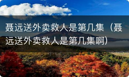 聂远送外卖救人是第几集（聂远送外卖救人是第几集啊）