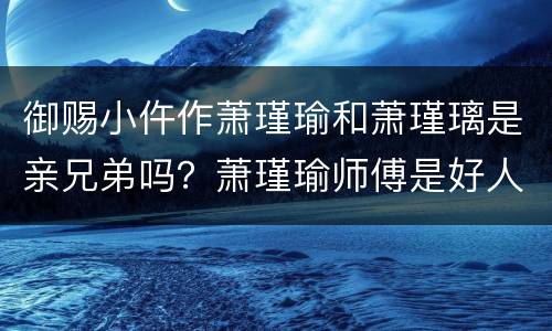 御赐小仵作萧瑾瑜和萧瑾璃是亲兄弟吗？萧瑾瑜师傅是好人吗？