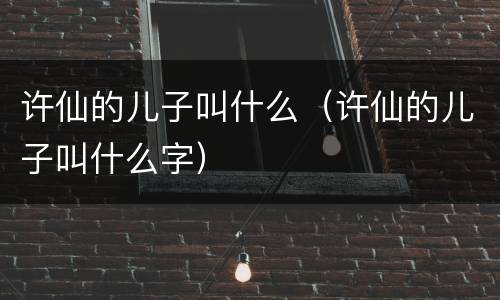 许仙的儿子叫什么（许仙的儿子叫什么字）