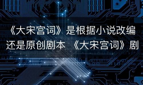 《大宋宫词》是根据小说改编还是原创剧本 《大宋宫词》剧情简介