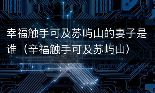 幸福触手可及苏屿山的妻子是谁（辛福触手可及苏屿山）