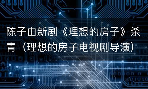 陈子由新剧《理想的房子》杀青（理想的房子电视剧导演）