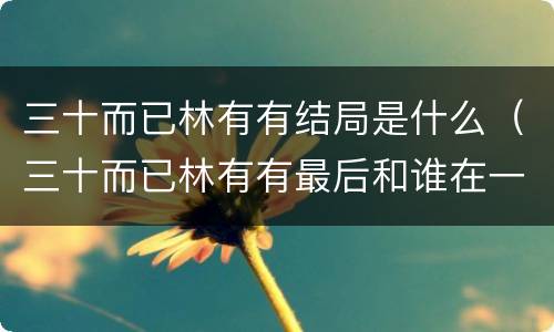 三十而已林有有结局是什么（三十而已林有有最后和谁在一起了）