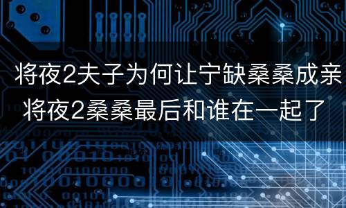 将夜2夫子为何让宁缺桑桑成亲 将夜2桑桑最后和谁在一起了