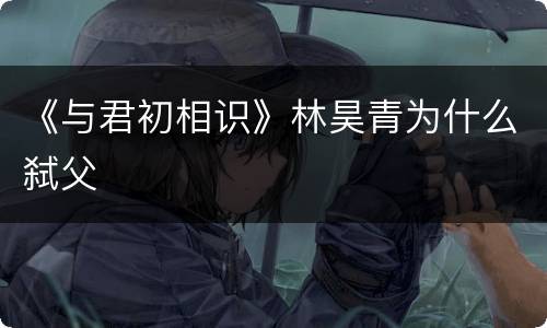 《与君初相识》林昊青为什么弑父