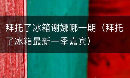 拜托了冰箱谢娜哪一期（拜托了冰箱最新一季嘉宾）