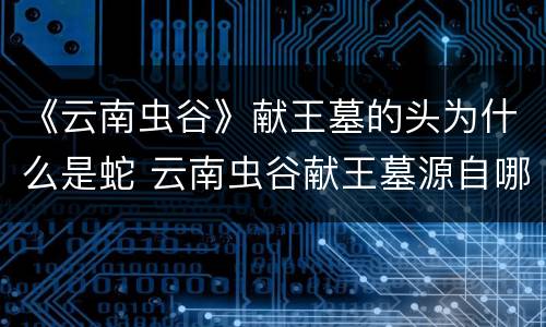 《云南虫谷》献王墓的头为什么是蛇 云南虫谷献王墓源自哪里