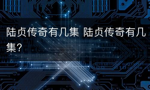 陆贞传奇有几集 陆贞传奇有几集?