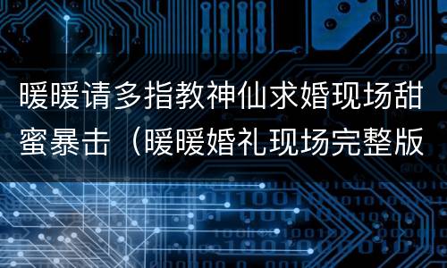 暖暖请多指教神仙求婚现场甜蜜暴击（暖暖婚礼现场完整版）