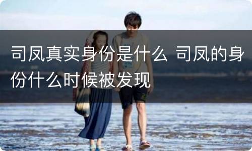 司凤真实身份是什么 司凤的身份什么时候被发现