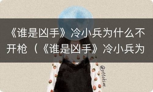 《谁是凶手》冷小兵为什么不开枪（《谁是凶手》冷小兵为什么不开枪了）