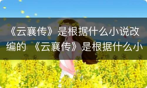 《云襄传》是根据什么小说改编的 《云襄传》是根据什么小说改编的